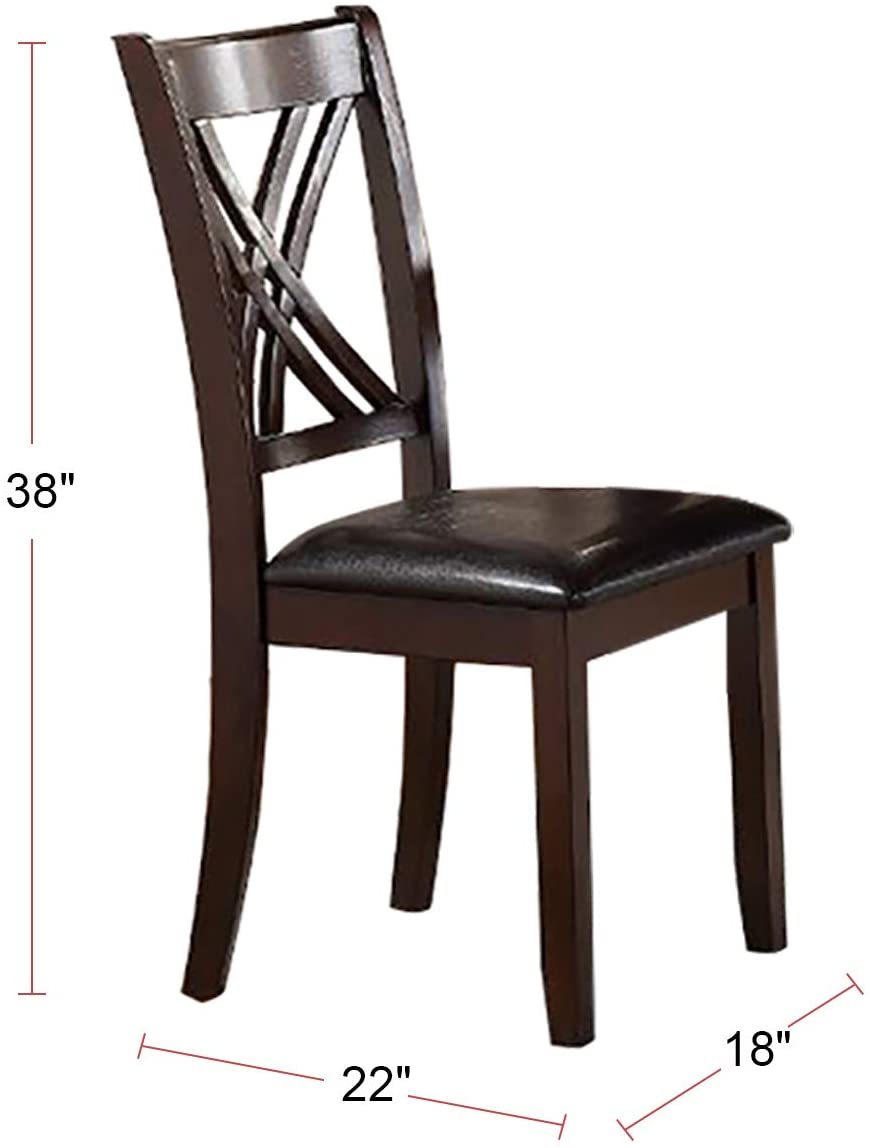 7 Piece Dining Set with Espresso Finish and 6 Cushioned Chairs