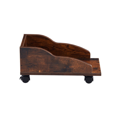Solid Wood Computer Desk With Storage Shelves And File Cabinet
