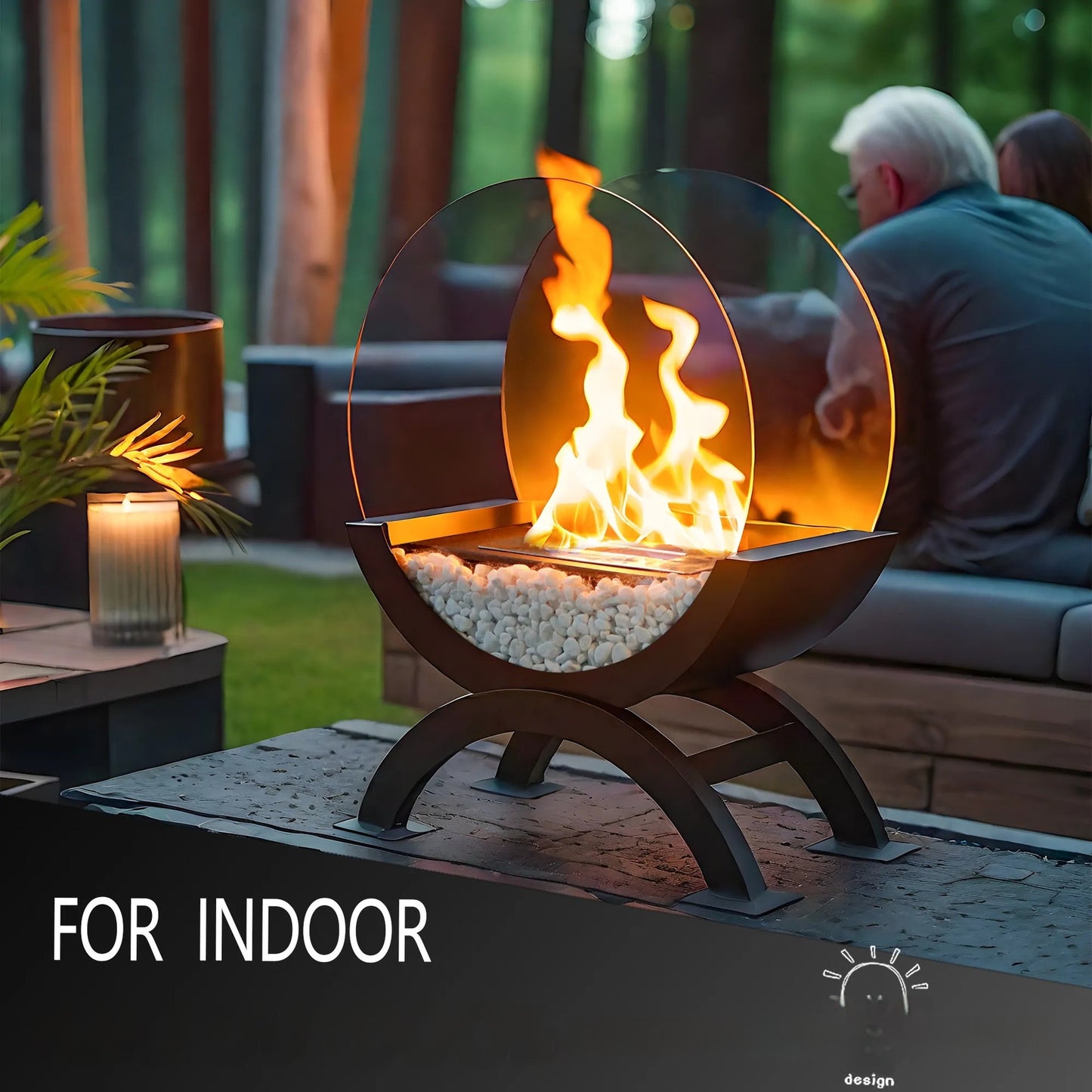 Indoor Desktop Alcohol Fireplace Lamp