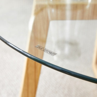 Modern Practical Circular Coffee Table, Transparent Tempered Glass