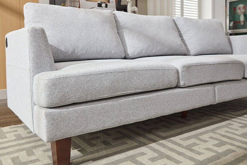 Fabric Comfortable  3 Seater Couch With 2 USB ports