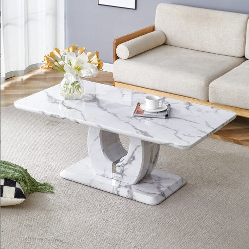 Modern Minimalist Marble Rectangular Coffee Table