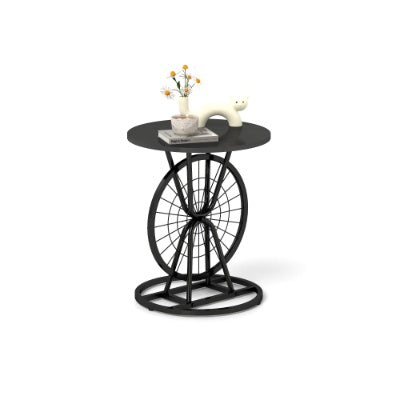 2 Piece Vintage Industrial Wheel Design Side Table