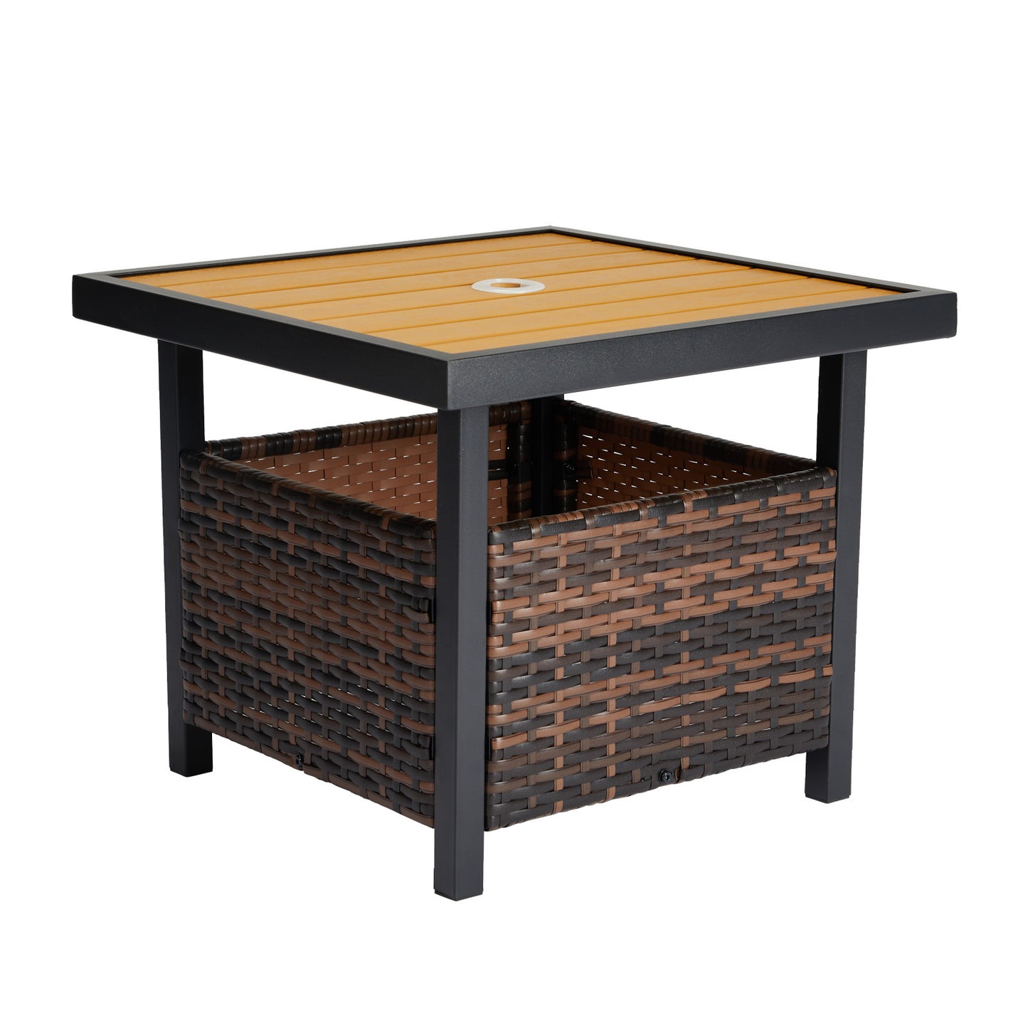 Wood Surface, Gradient Weaving Rattan Edge Tables