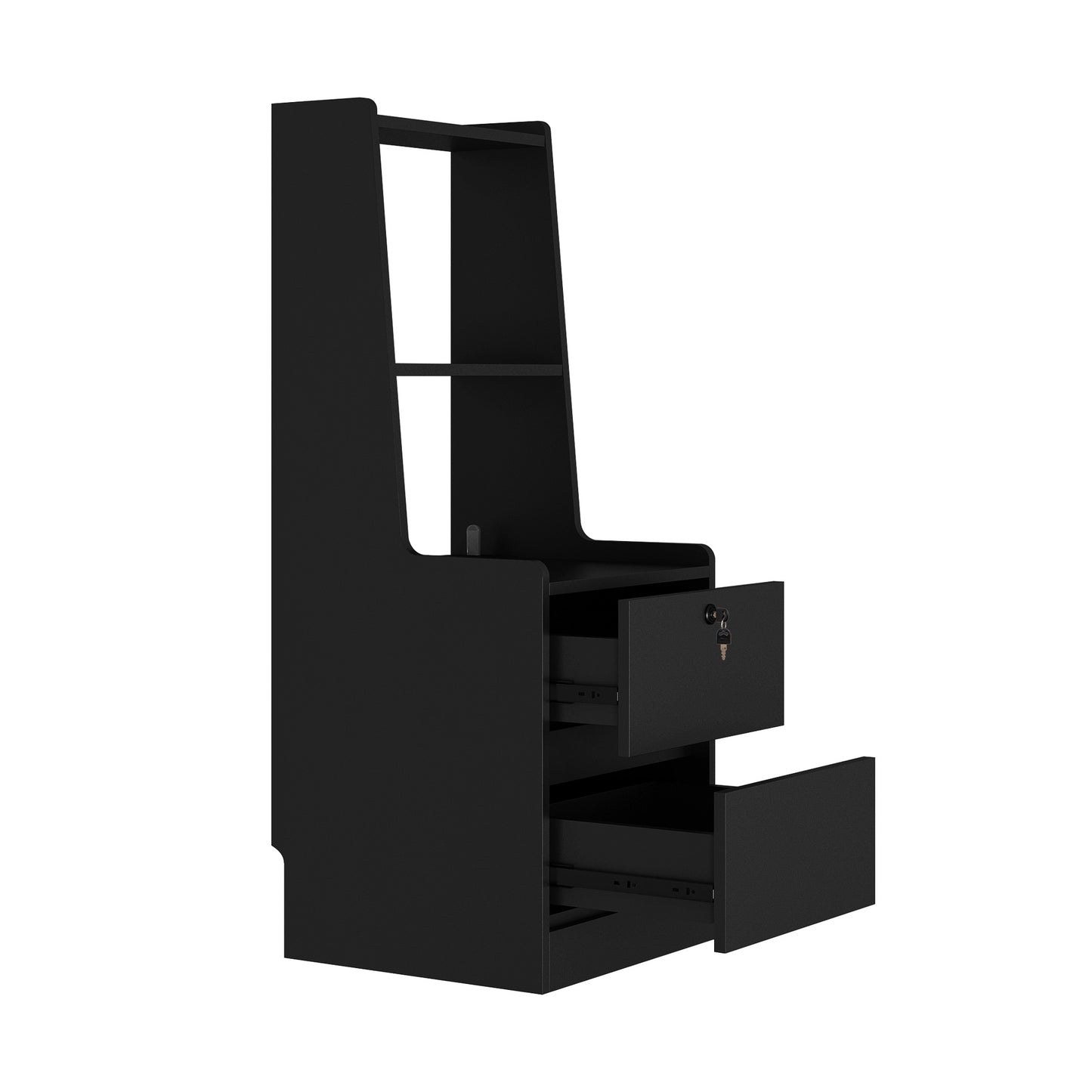 Smart Nightstand With Charging Station, Night Light, Bookshelf With Storage