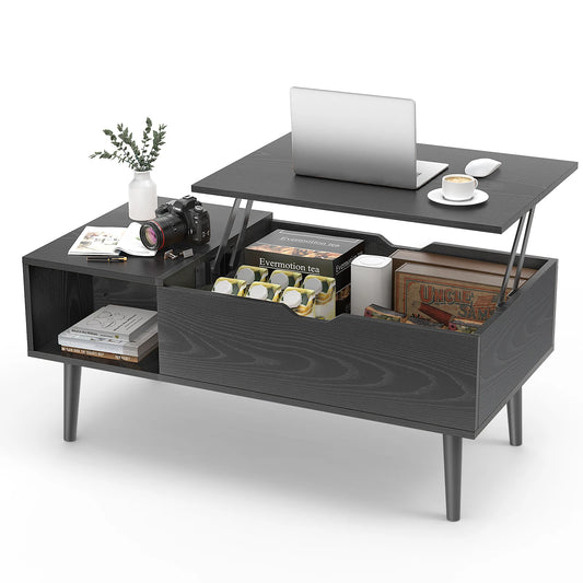 Lift Top Coffee Table, Adjustable Storage Shelf