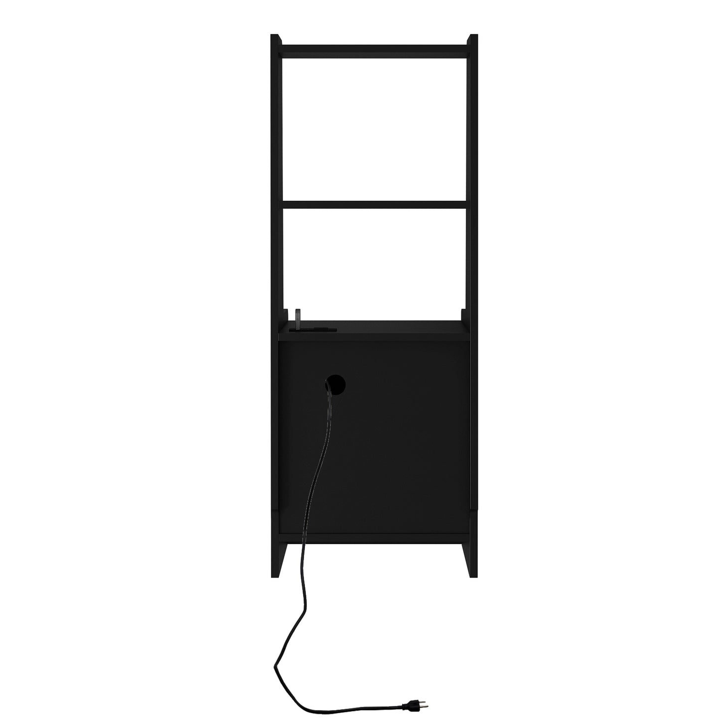 Smart Nightstand With Charging Station, Night Light, Bookshelf With Storage