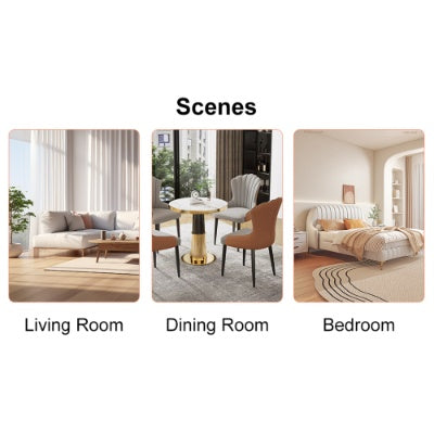 Modern Practical Circular Coffee Table, Transparent Tempered Glass